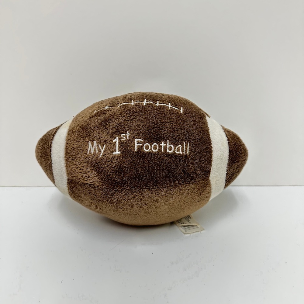 Kellytoy My 1st Football Plush Stuffed Animal Brown White Soft Baby Toy 9.5 Inch